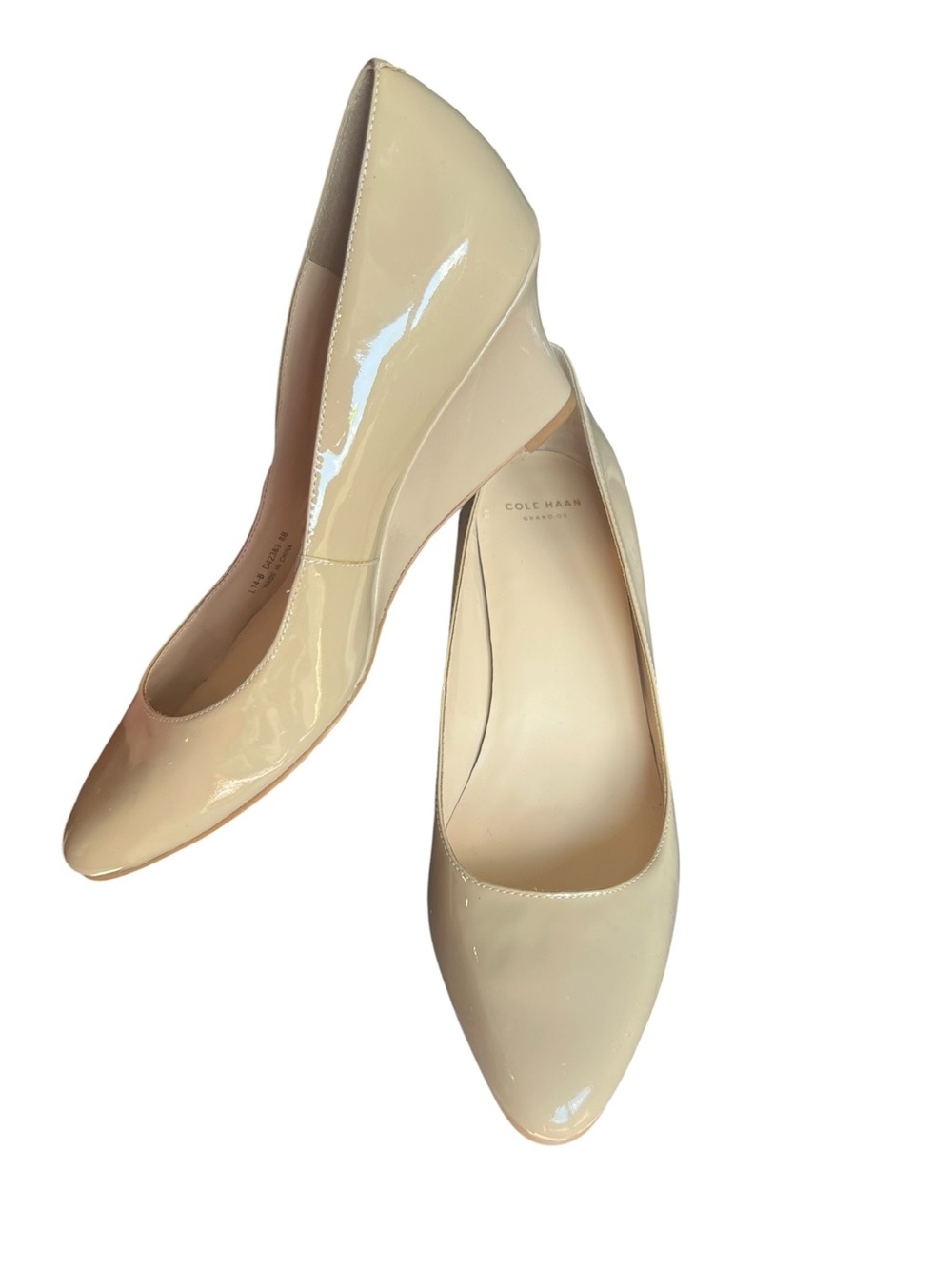 Cole Haan Women's Patent Leather Nude wedge heel. 8m